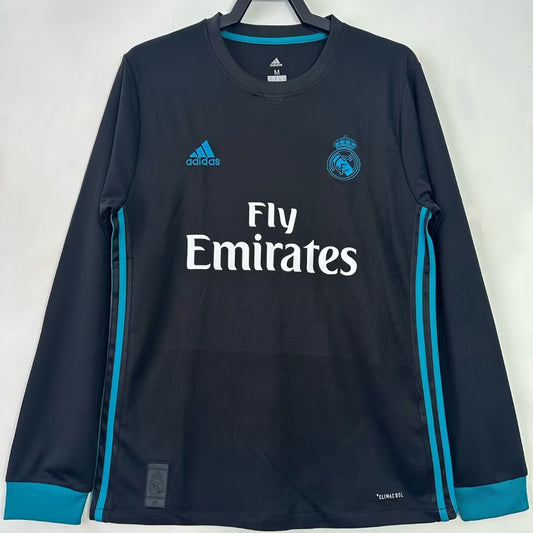 Jersey 2017/18 Real Madrid Visitante Manga larga Versión Fan Retro