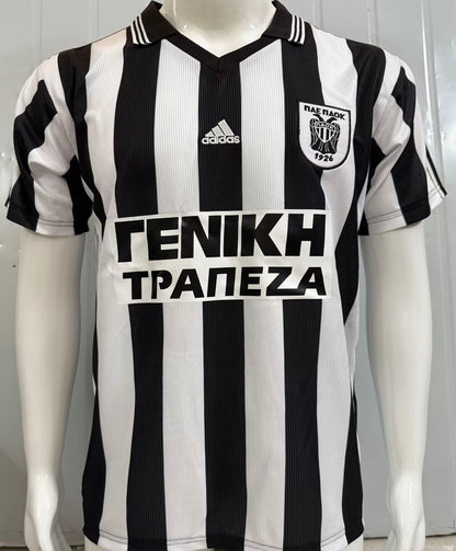 Jersey 1998/1999 PAOK Thessaloniki Local Manga corta Versión Fan Retro