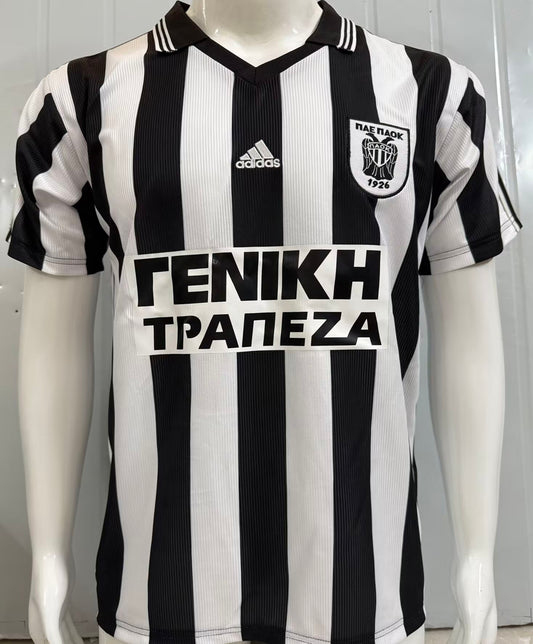 Jersey 1998/1999 PAOK Thessaloniki Local Manga corta Versión Fan Retro