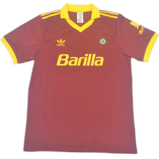 Jersey 1991/92 Roma Local Manga corta Versión Fan Retro