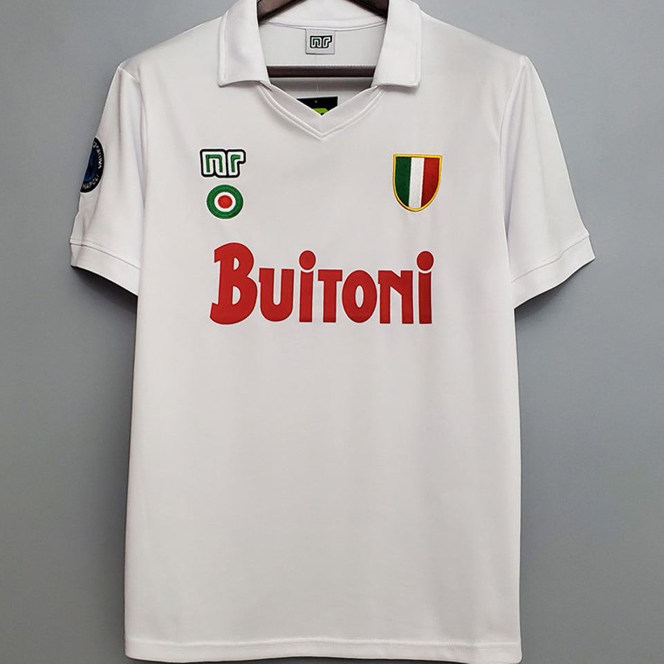 jersey 1987/1988 napoli visitante manga corta versión fan retro
