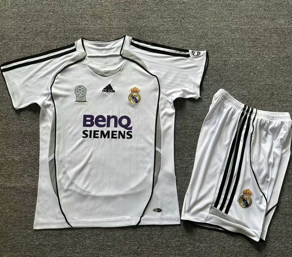 jersey 2006/07 real madrid local manga corta niño retro