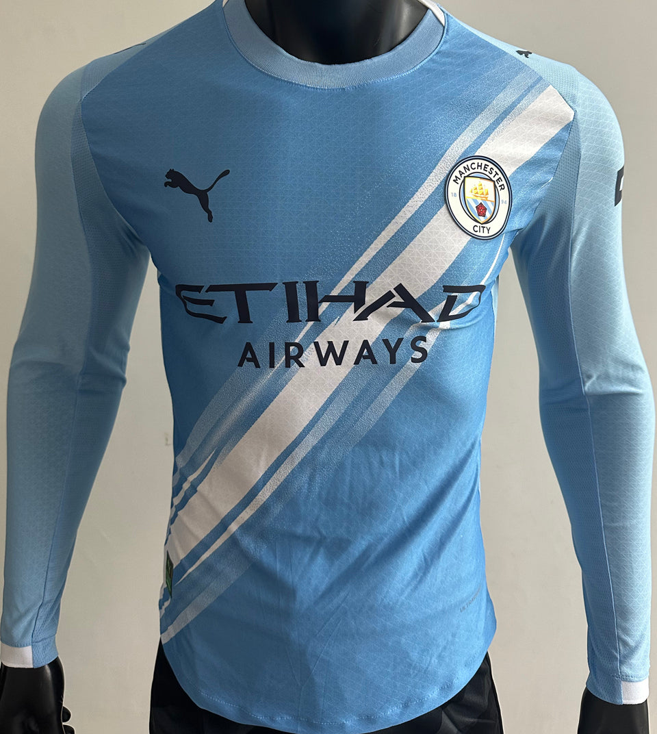 jersey 2025/26 manchester city local manga larga versión jugador