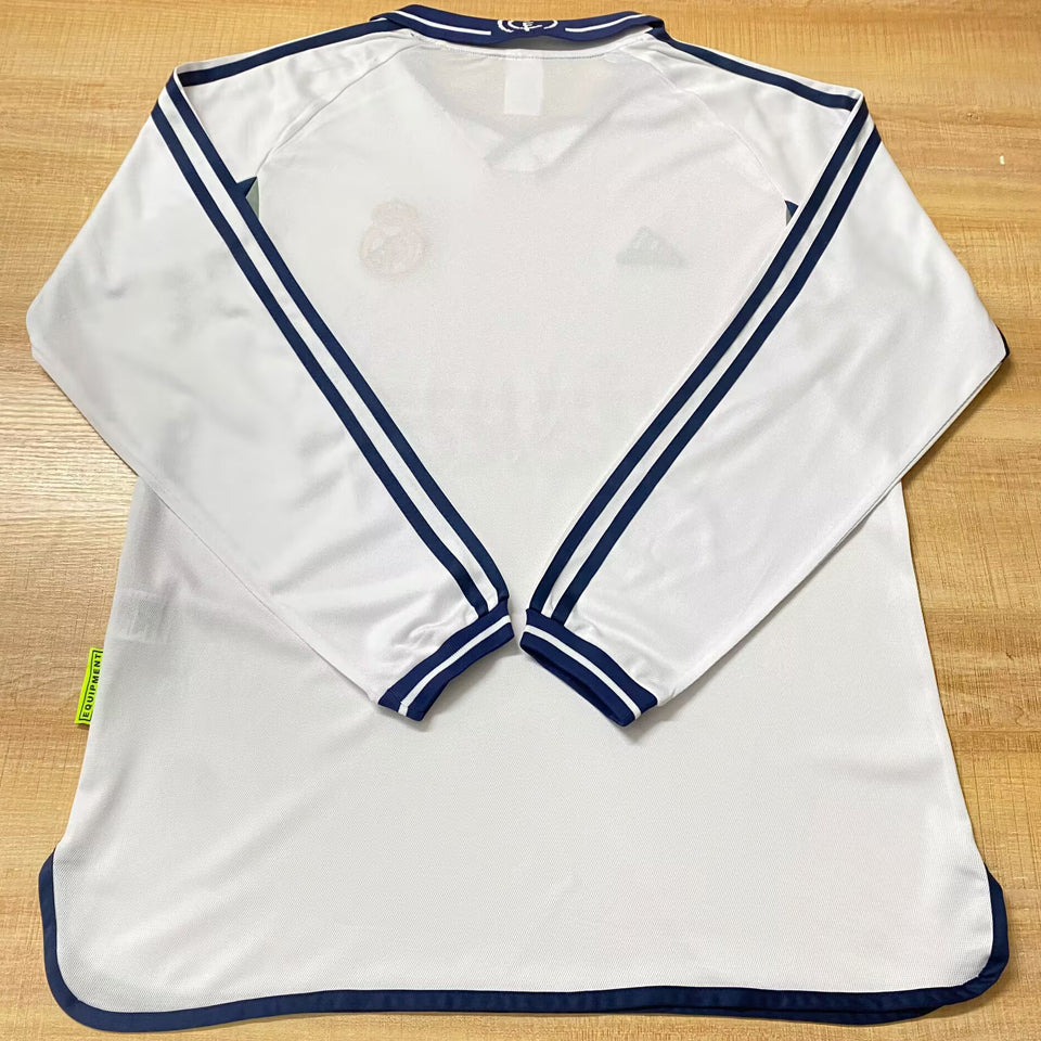jersey 2000/01 real madrid local manga larga versión fan retro