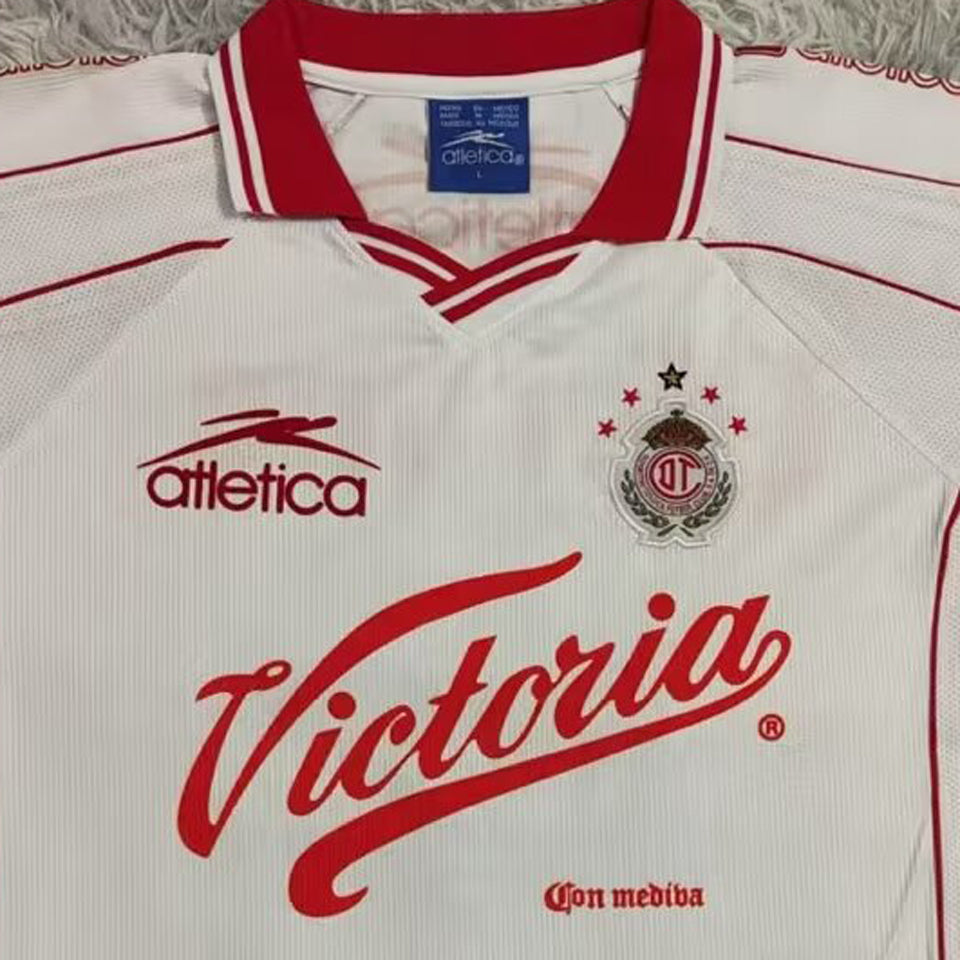jersey 1999/2000 deportivo toluca visitante manga corta versión fan retro