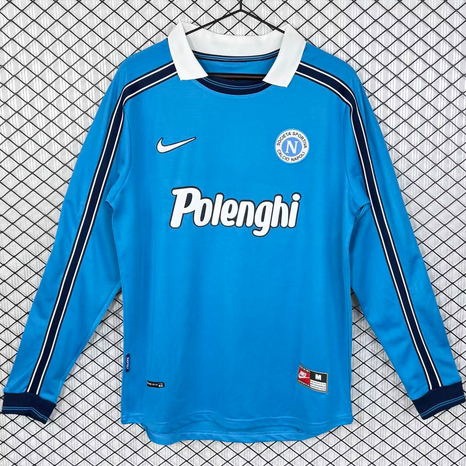 jersey 1998/1999 napoli local manga larga versión fan retro
