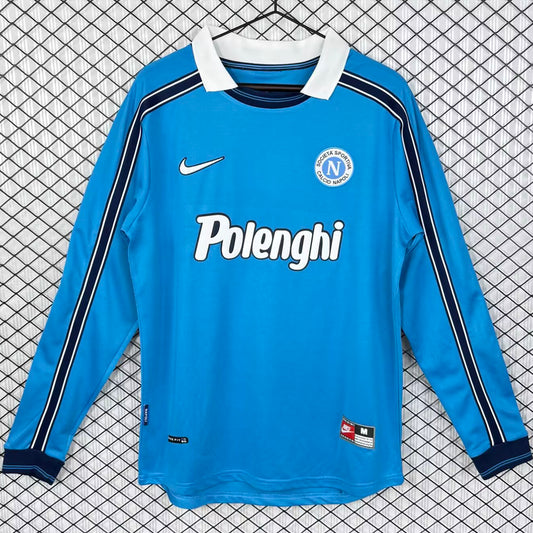 Jersey 1998/1999 Napoli Local Manga larga Versión Fan Retro