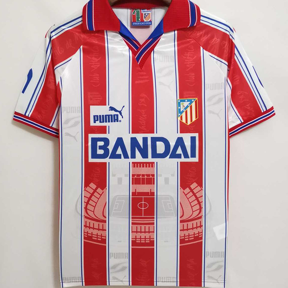 jersey 1996/97 atletico de madrid local manga corta versión fan retro