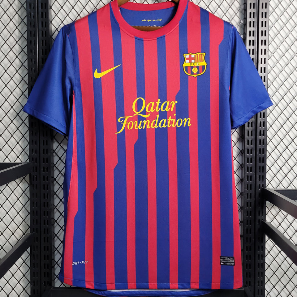 jersey 2011/12 barcelona local manga corta versión fan retro
