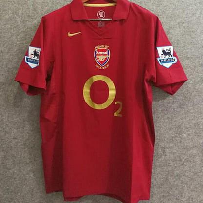 Jersey 2005/06 Arsenal Local Manga corta Versión Fan Retro