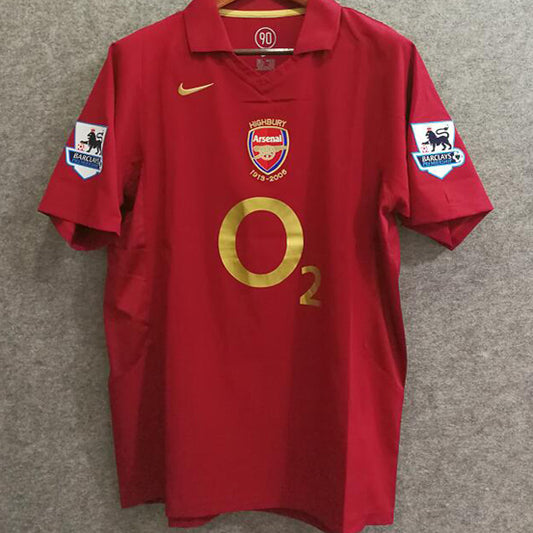 Jersey 2005/06 Arsenal Local Manga corta Versión Fan Retro