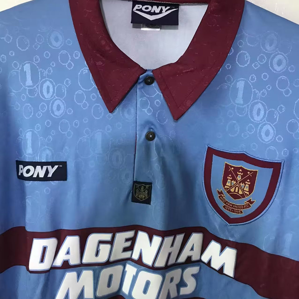 jersey 1995/97 west ham visitante manga corta versión fan retro