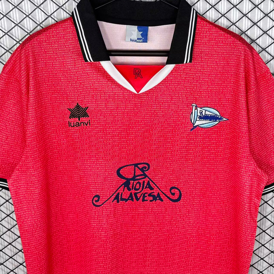 jersey 2000/2001 alaves visitante manga corta versión fan retro