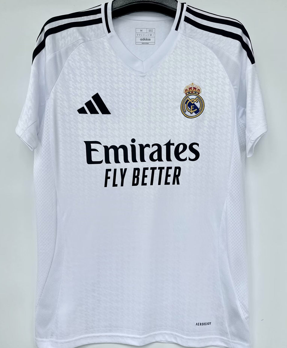 jersey 2024/25 real madrid local manga corta versión fan