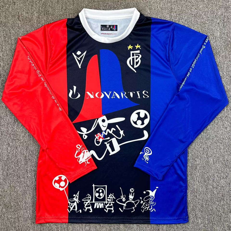 jersey 2025/26 fc basel local manga larga versión fan