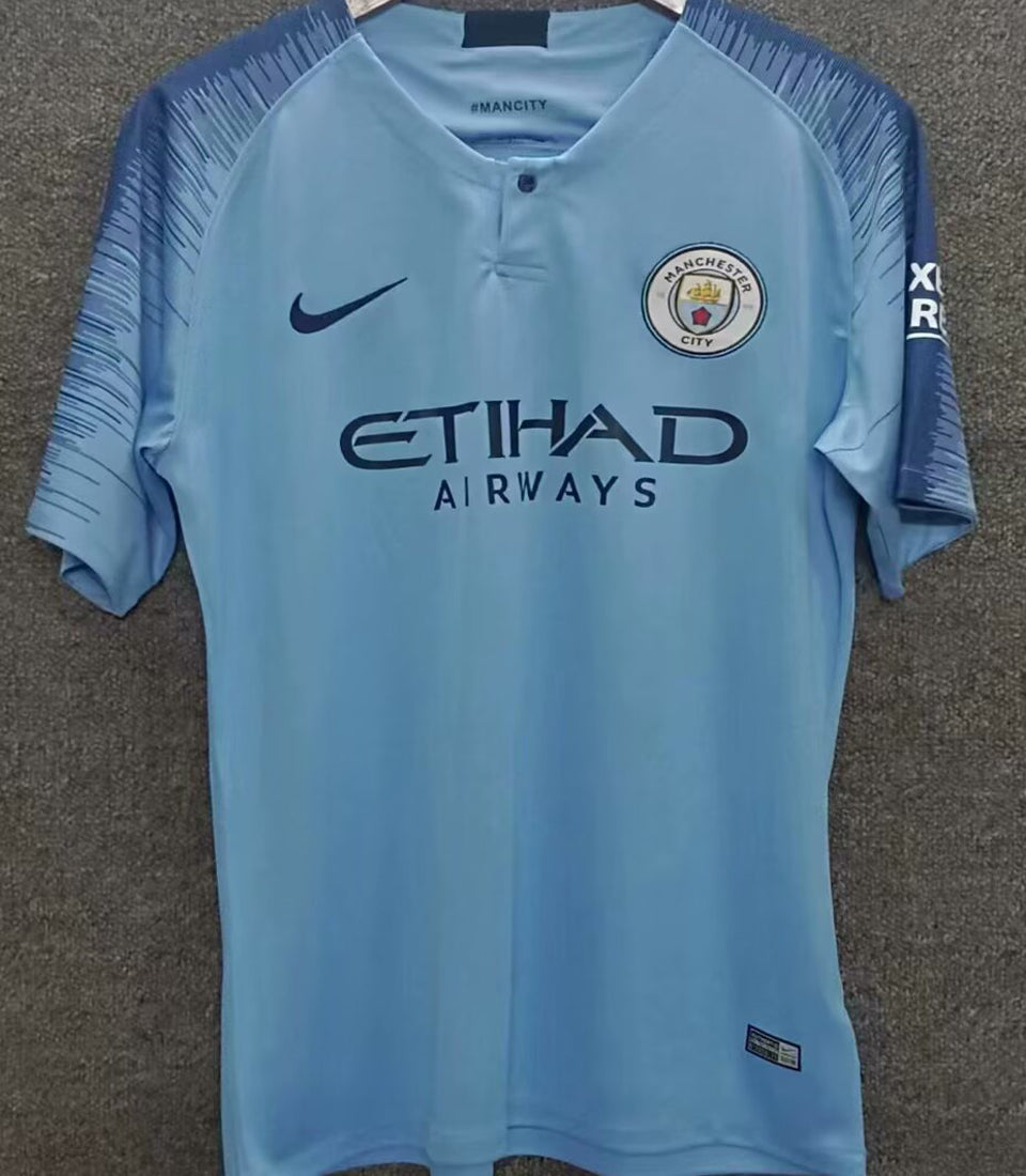 jersey 2018/2019 manchester city local manga corta versión fan retro