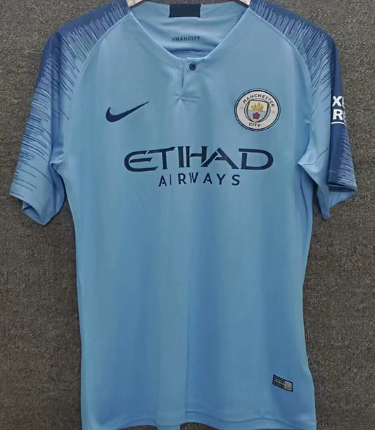 Jersey 2018/2019 Manchester City Local Manga corta Versión Fan Retro