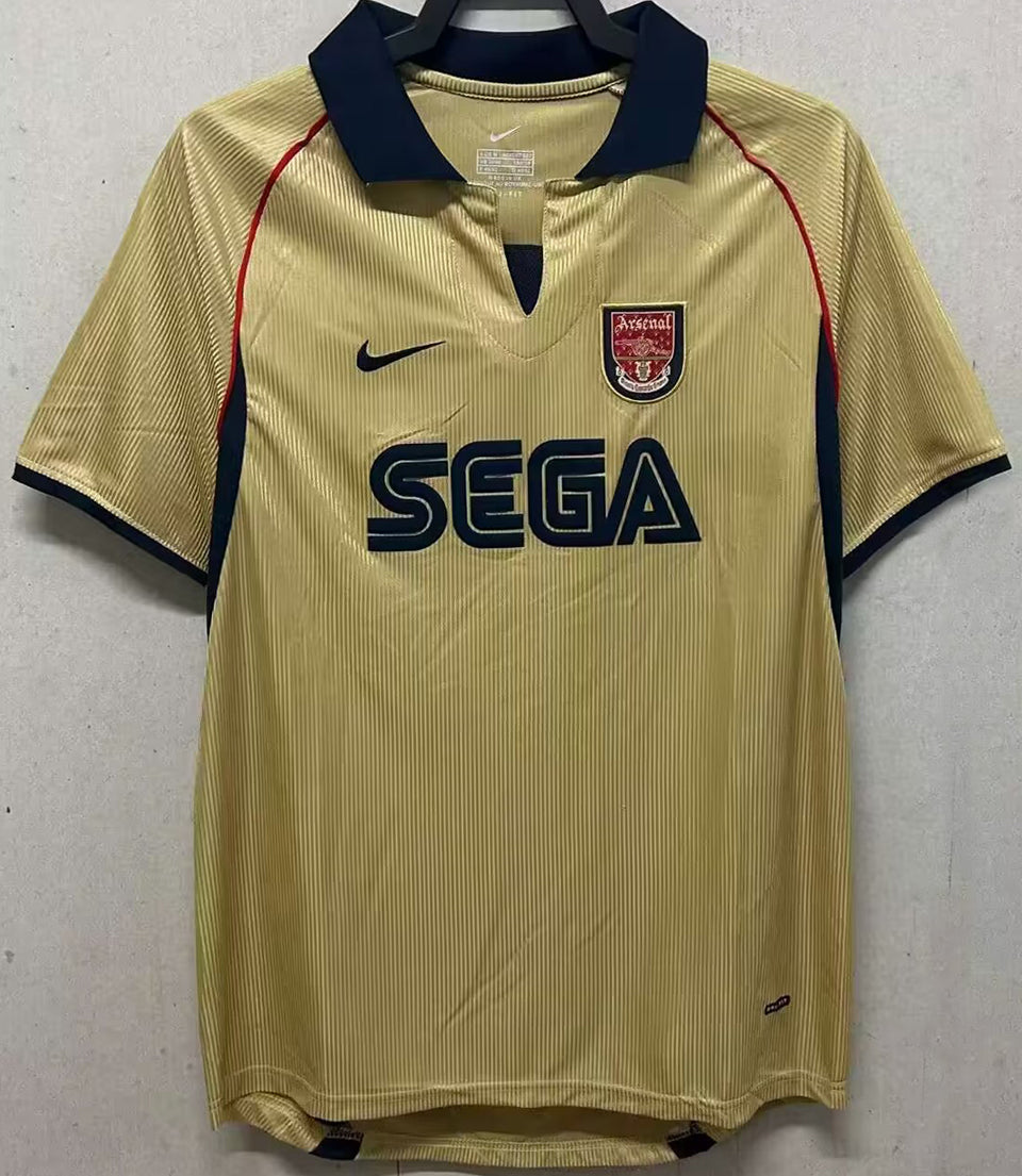 jersey 2001/02 arsenal visitante manga corta versión fan retro