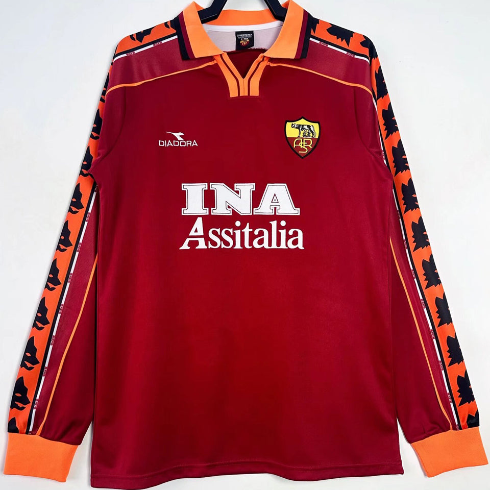 Jersey 1998/99 Roma Local Manga larga Versión Fan Retro