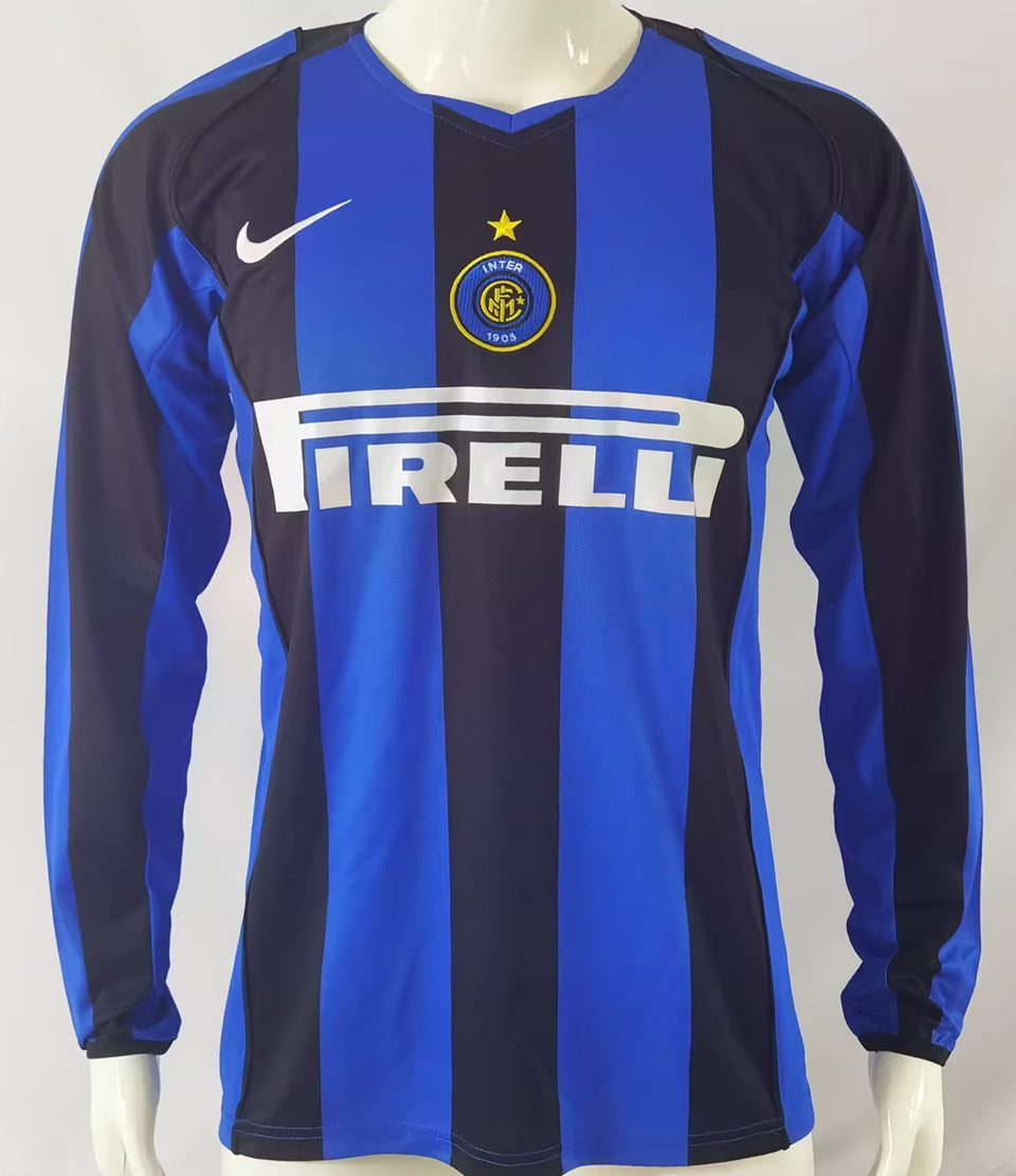 Jersey 2004/05 Inter Milan Local Manga larga Versión Fan Retro