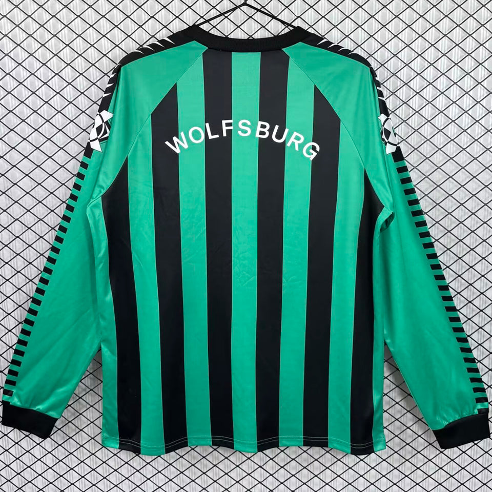 jersey 1994/1995 wolfsburg visitante manga larga versión fan retro