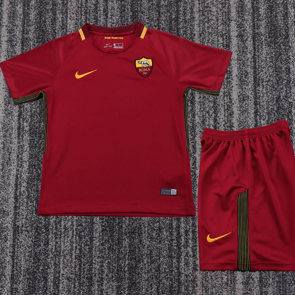 Jersey 2017/2018 Roma Local Manga corta Niño Retro