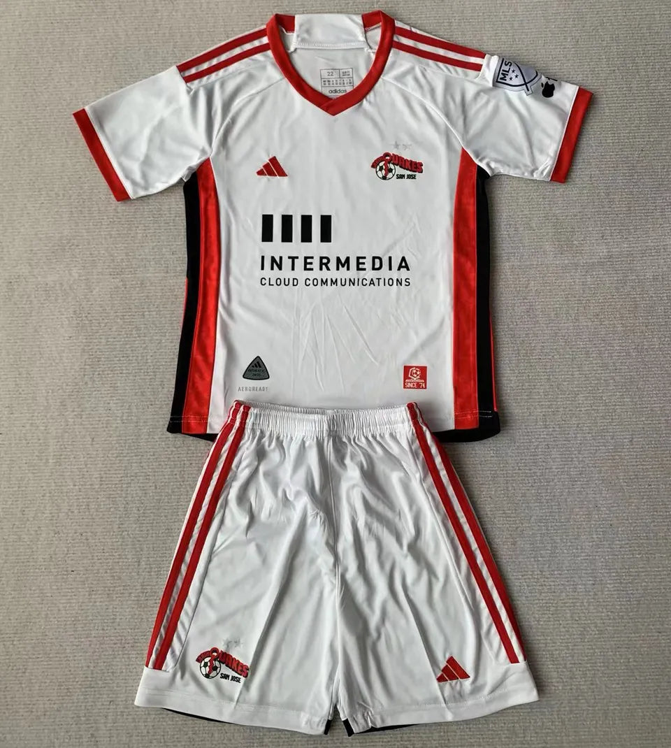 Jersey 2024/25 SJ Earthquakes Visitante Manga corta Niño