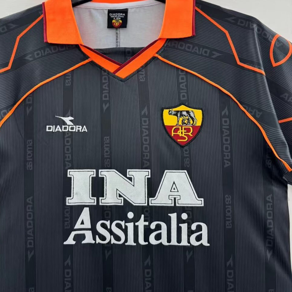 jersey 1999/2000 roma visitante manga corta versión fan retro