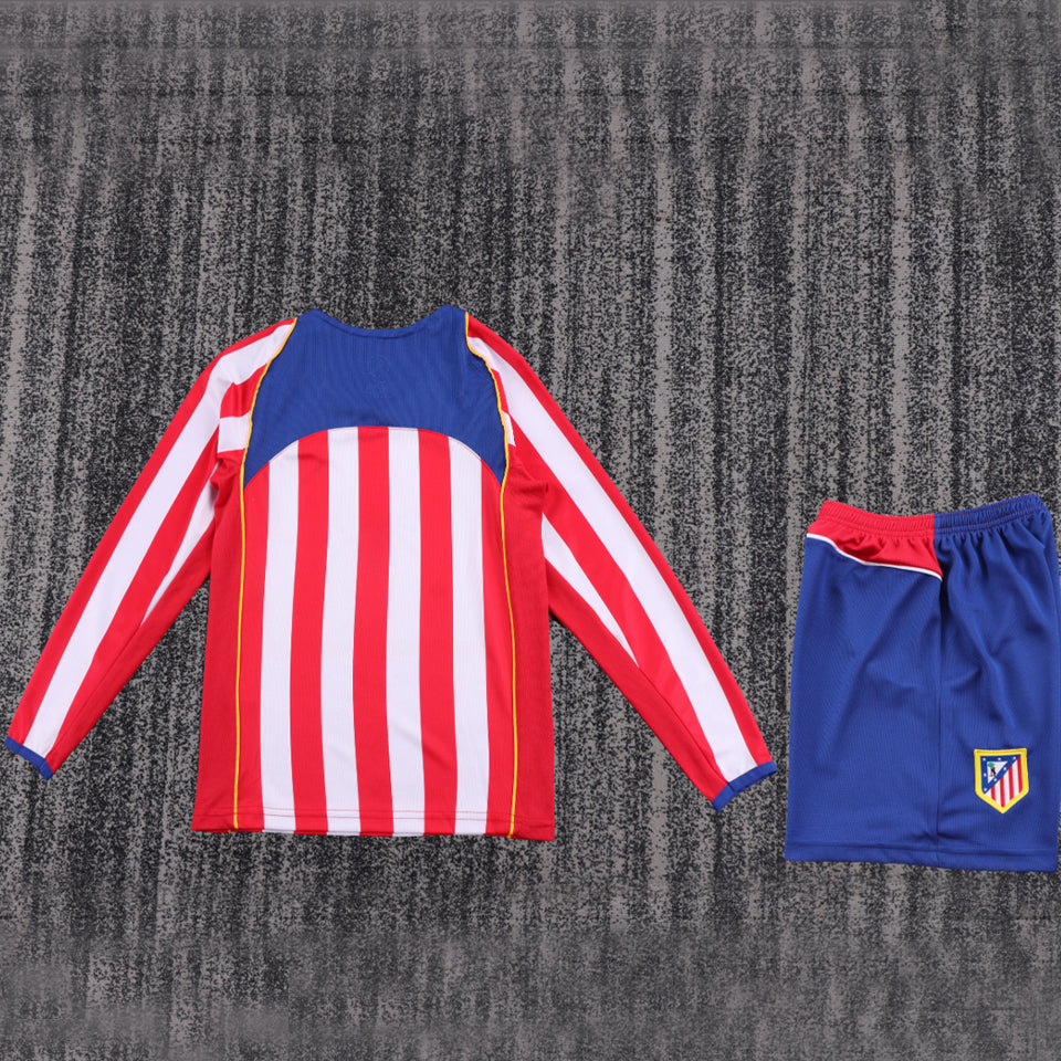 jersey 2004/2005 atletico de madrid local manga larga niño retro
