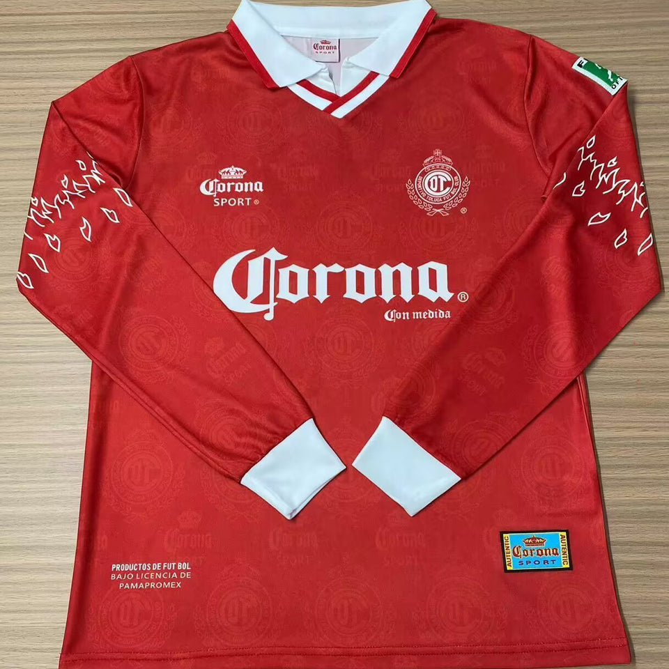 jersey 1996/1997 deportivo toluca local manga larga versión fan retro