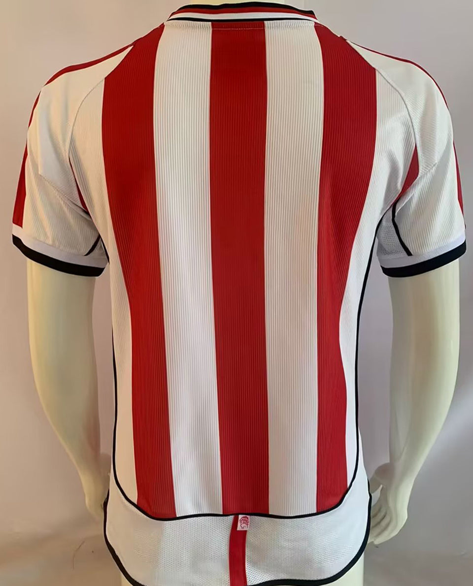 jersey 2001/2002 olympiacos local manga corta versión fan retro