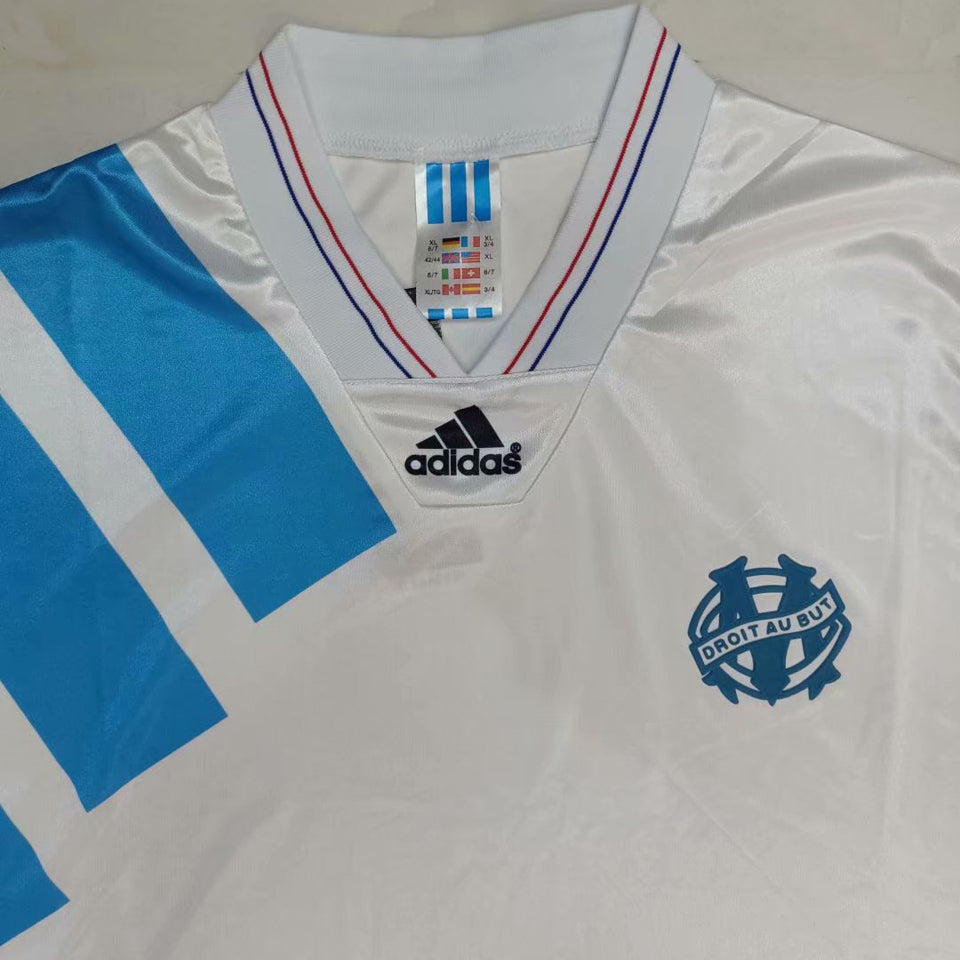 Jersey 1992/93 Marseille Local Manga corta Versión Fan Retro