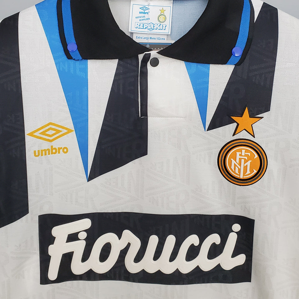 jersey 1991/93 inter milan visitante manga corta versión fan retro