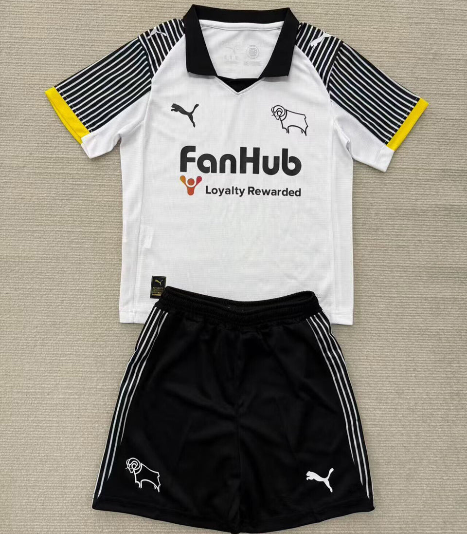 Jersey 2025/26 Derby County Local Manga corta Niño