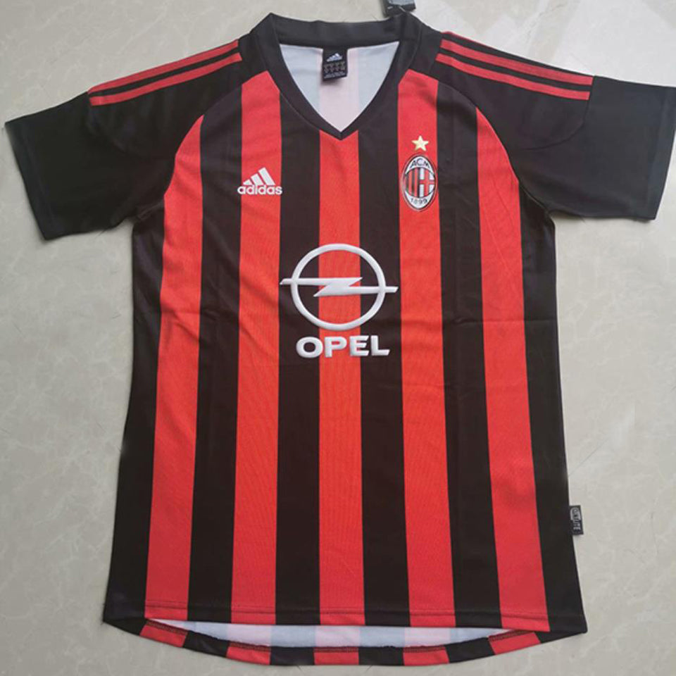 jersey 2002/03 ac milan local manga corta versión fan retro