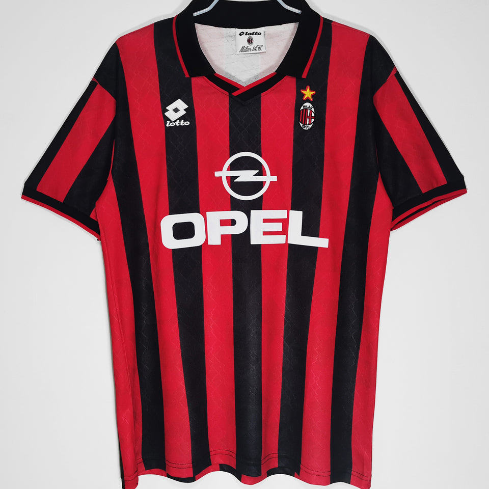 jersey 1995/96 ac milan local manga corta versión fan retro