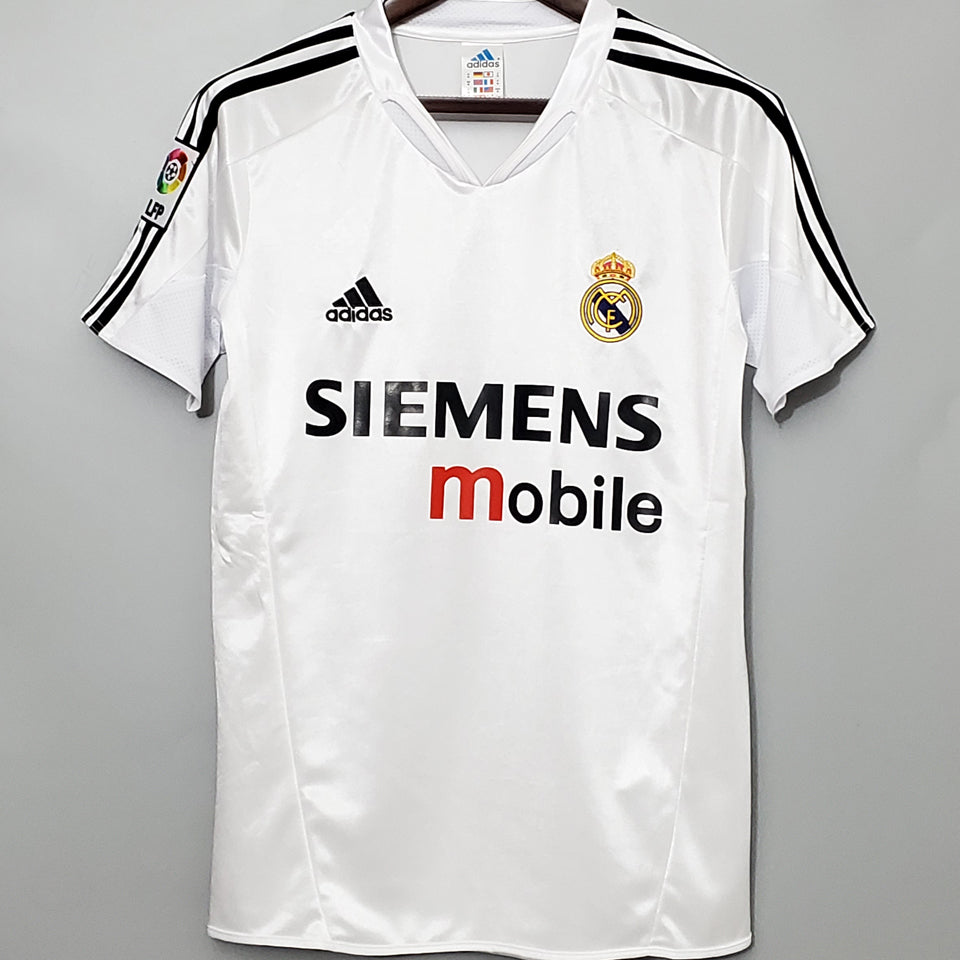jersey 2004 real madrid local manga corta versión fan retro