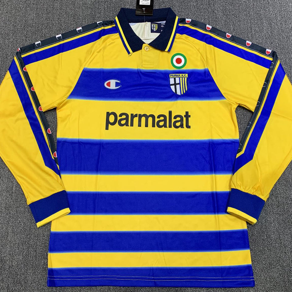 Jersey 1999/00 Parma Local Manga larga Versión Fan Retro
