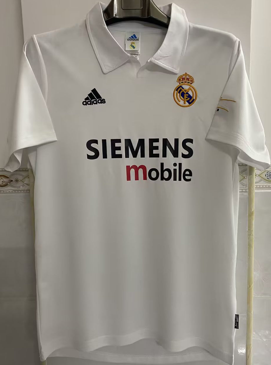 jersey 2002/03 real madrid local manga corta versión fan retro