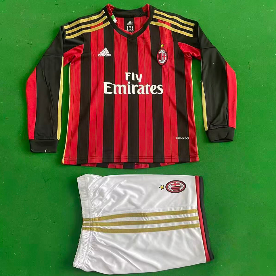 jersey 2013/14 ac milan local manga larga niño retro