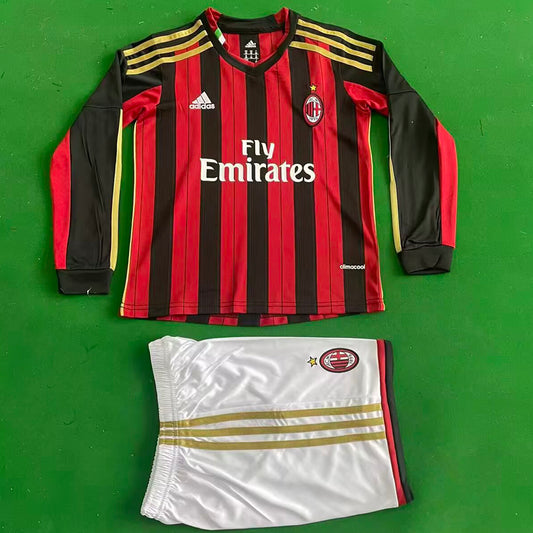 Jersey 2013/14 AC Milan Local Manga larga Niño Retro