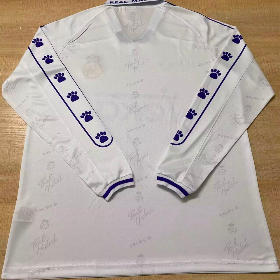 jersey 1994/96 real madrid local manga larga versión fan retro