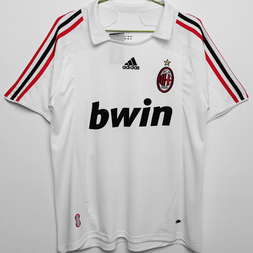 jersey 2007/08 ac milan visitante manga corta versión fan retro