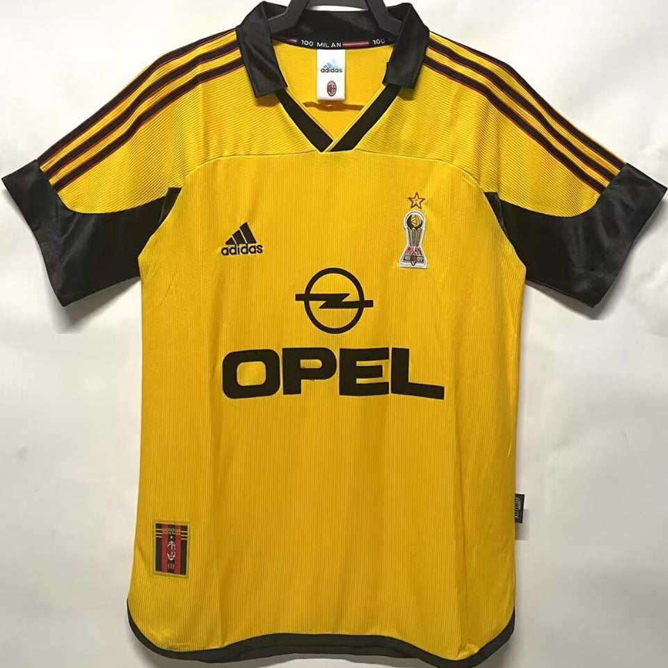 jersey 1999/2000 ac milan visitante manga corta versión fan retro