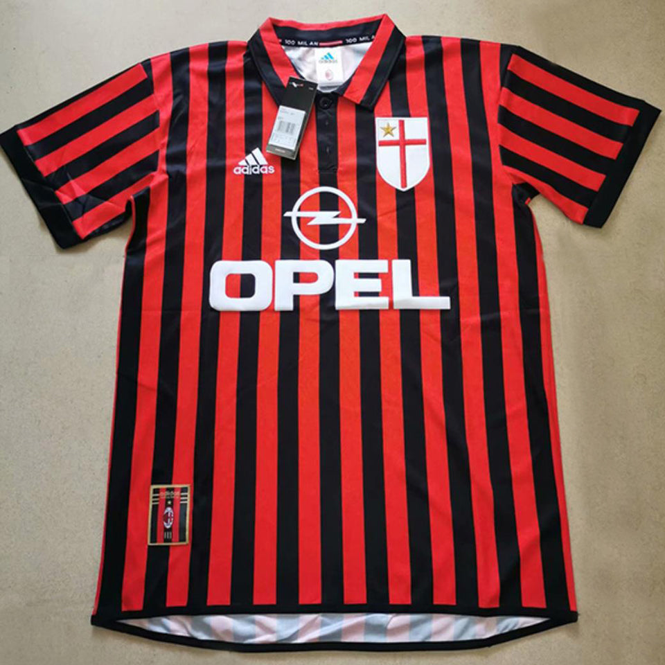 jersey 1999/2000 ac milan local manga corta versión fan retro