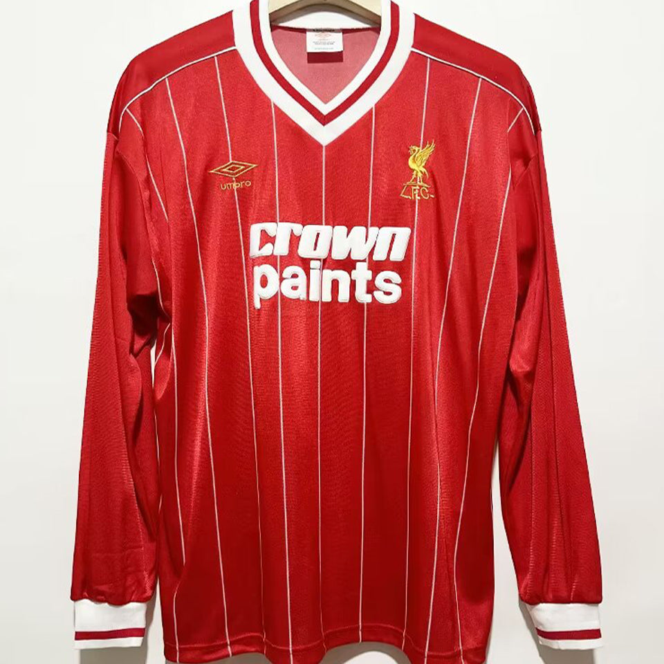 Jersey 1981/82 Liverpool Local Manga larga Versión Fan Retro