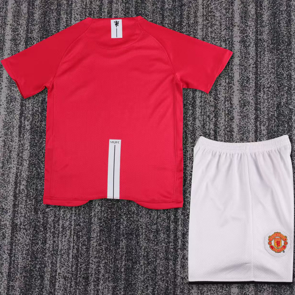 Jersey 2007/08 Manchester United Local Manga corta Niño Retro