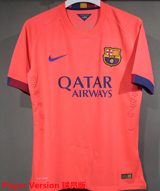 Jersey 2014/2015 Barcelona Visitante Manga corta Versión Jugador Retro