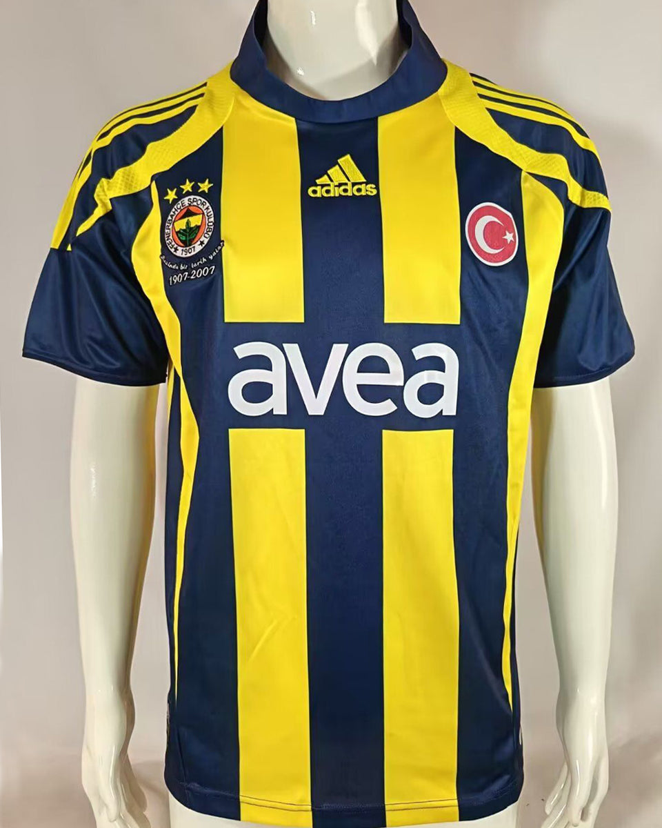 jersey 2007/08 fenerbahce local manga corta versión fan retro