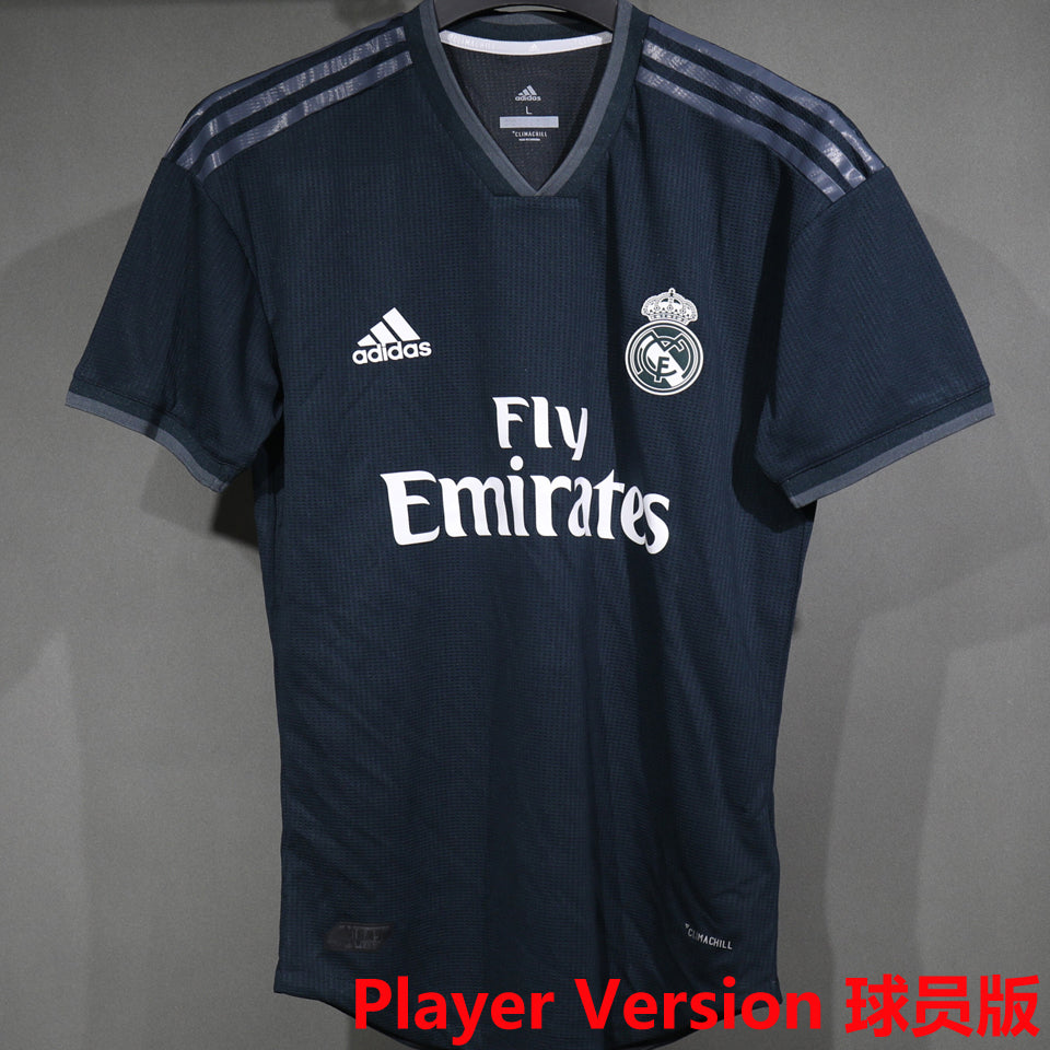jersey 2018/2019 real madrid visitante manga corta versión jugador retro